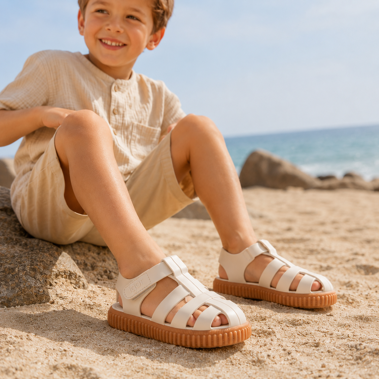 ⚪️. SANDALIAS IGOR - COLOR SAND CARAMELO