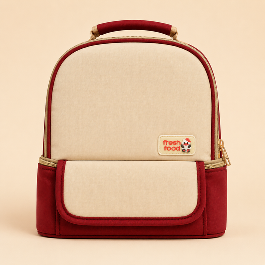 ⭕️Mochila Pañalera Térmica Roja | Conserva Calor y Frío para Alimentos del Bebé