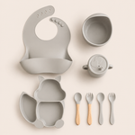 Set de Alimentación para Bebé Diseño Ardilla | Silicona Sin BPA Color Gris – Mara Baby