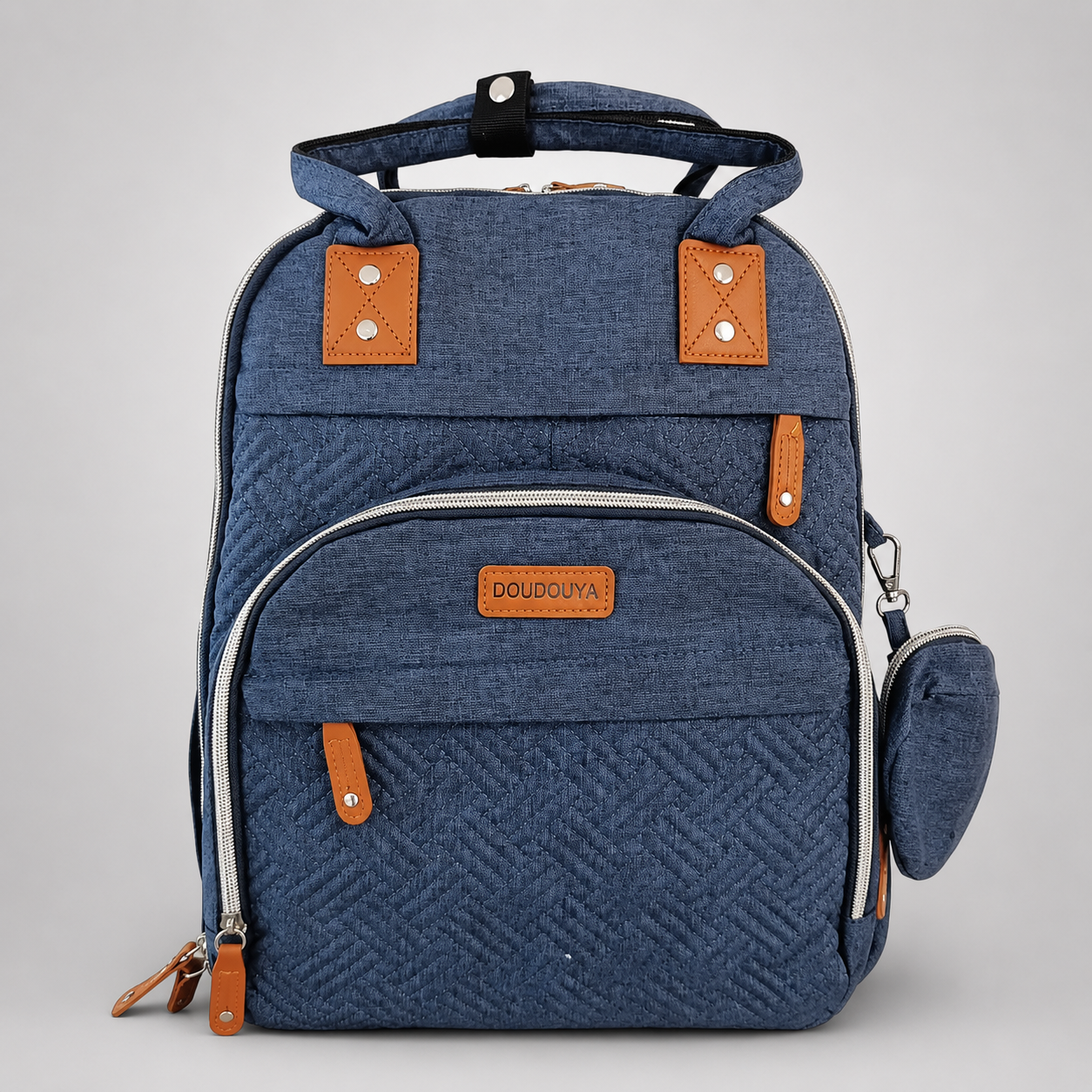⚪Pañalera Mochila Doudouya Azul – Bolso Maternal Multifuncional