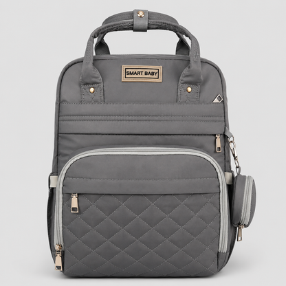 ⚪Pañalera Mochila Smart Baby Gris – Bolso Maternal Elegante y Funcional