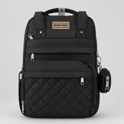 ⚪Pañalera Mochila Smart Baby Negra – Bolso Maternal Elegante y Funcional