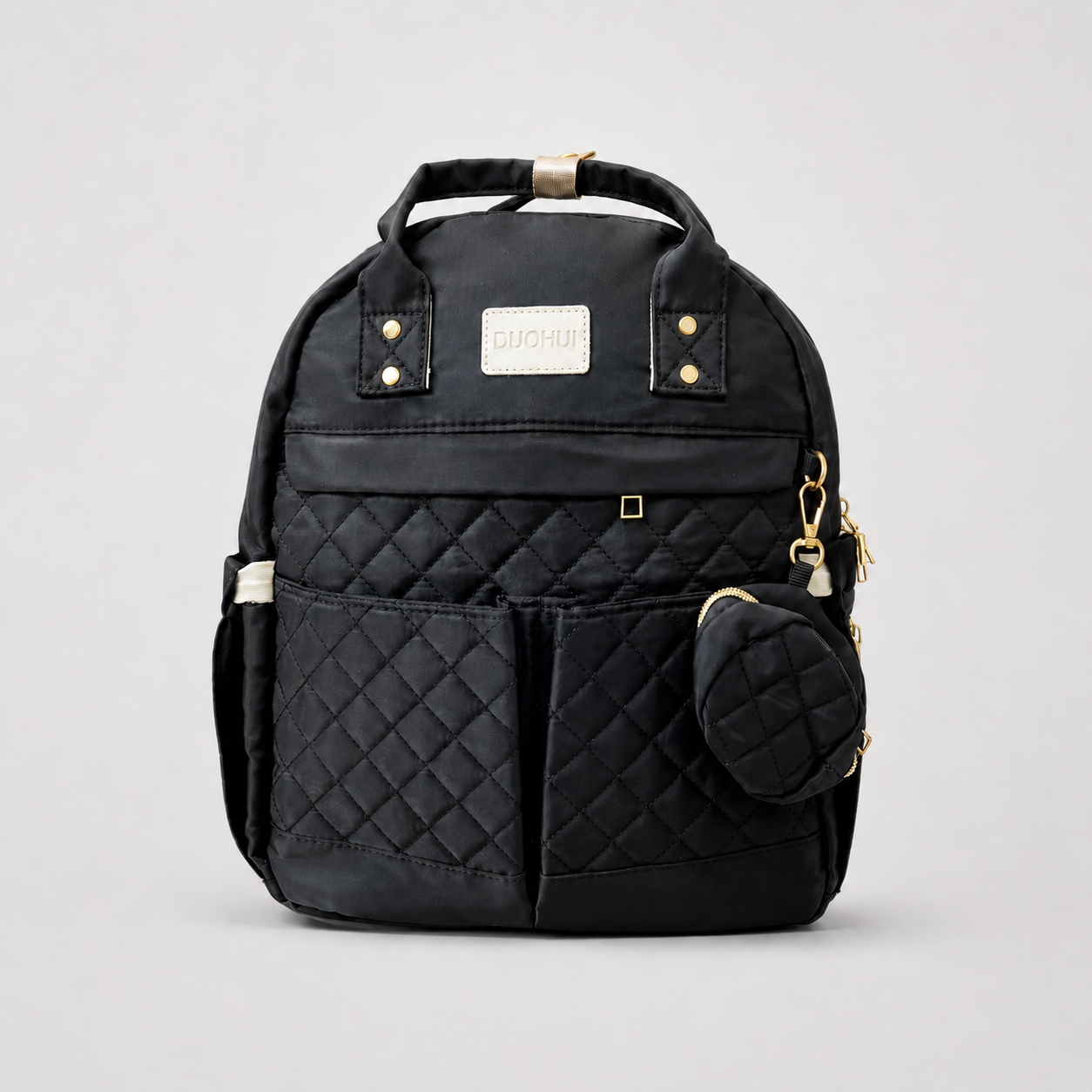⚪Pañalera Tipo Mochila Acolchada con Monedero Desmontable Duohui