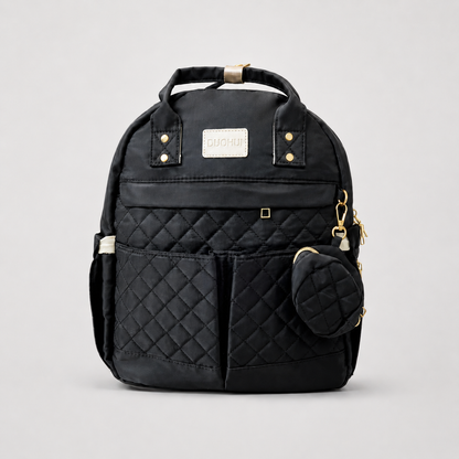 ⚪Pañalera Tipo Mochila Acolchada con Monedero Desmontable Duohui