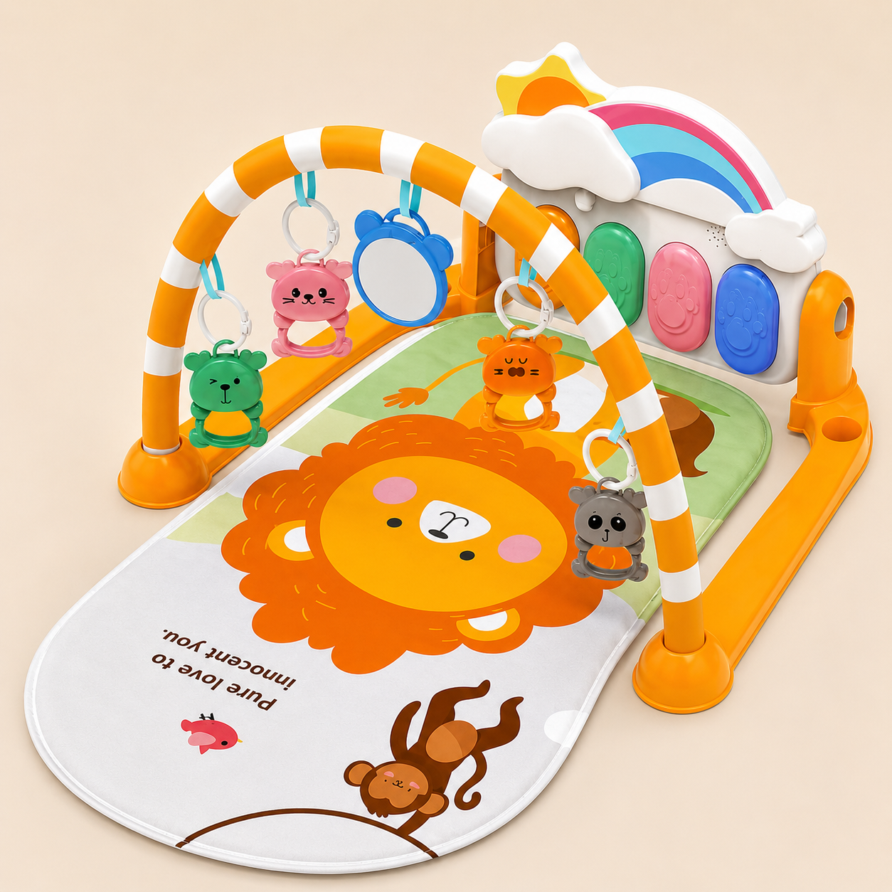 ⚪Gimnasio Musical Interactivo para Bebé con Piano | Diseño León | Mara Baby