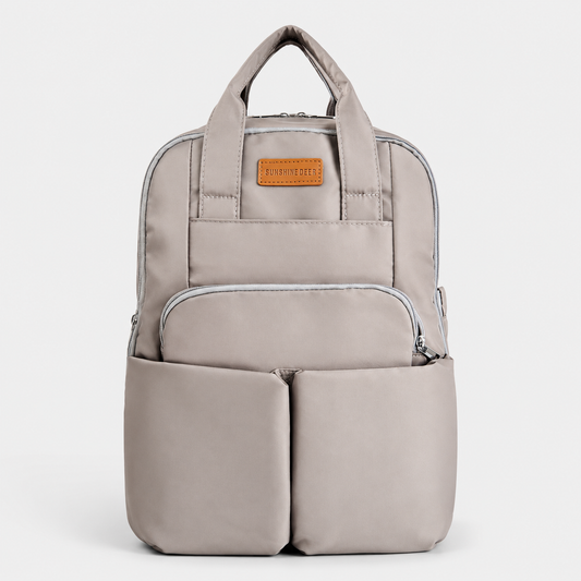 ⚪MOCHILA PAÑALERA MULTIFUNCIONAL SUNSHINE DEER GRIS