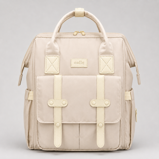 ⚪PAÑALERA TIPO MOCHILA PREMIUM - DISEÑO MODERNO - COLOR BEIGE