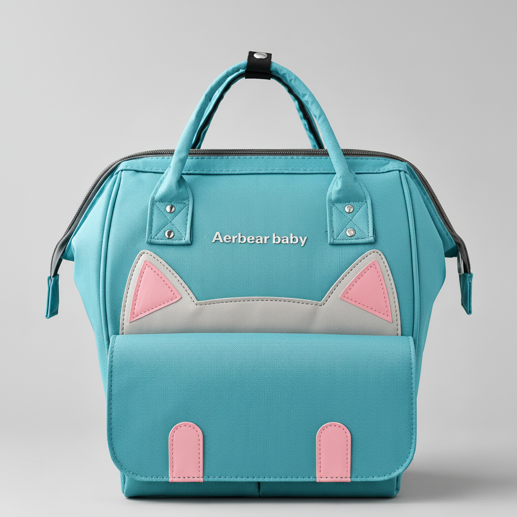 ⚪Pañalera Diseño Gatico Mara Baby – Bolso Maternal con Orejas de Gato