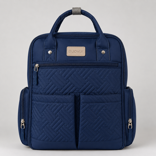 ⚪ Pañalera Duohui Mochila Acolchada – Bolso Maternal Multifuncional | Azul Marino