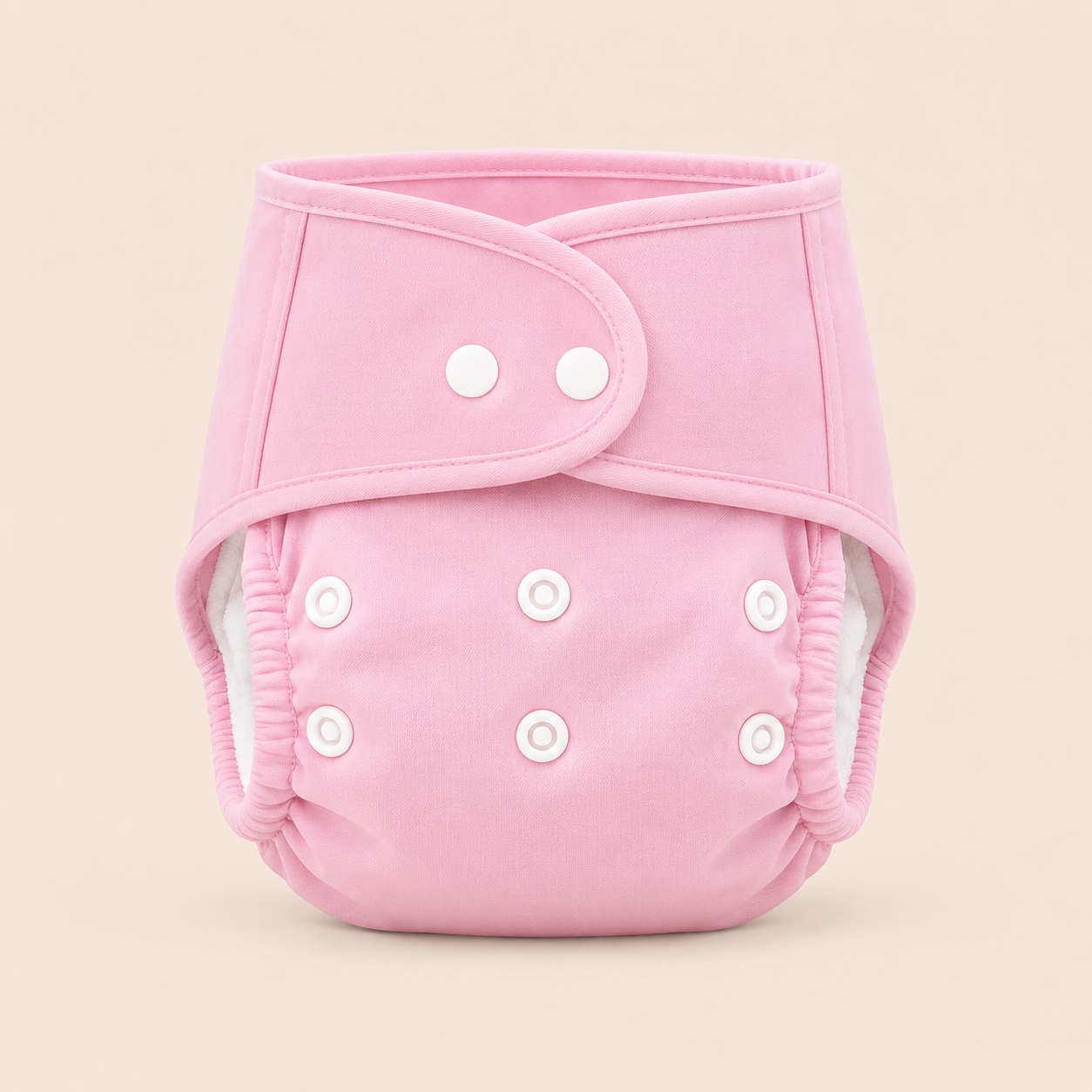 Pañal de Tela Reutilizable Rosa | Ajustable 0–24 Meses | Broches + Velcro | Mara Baby