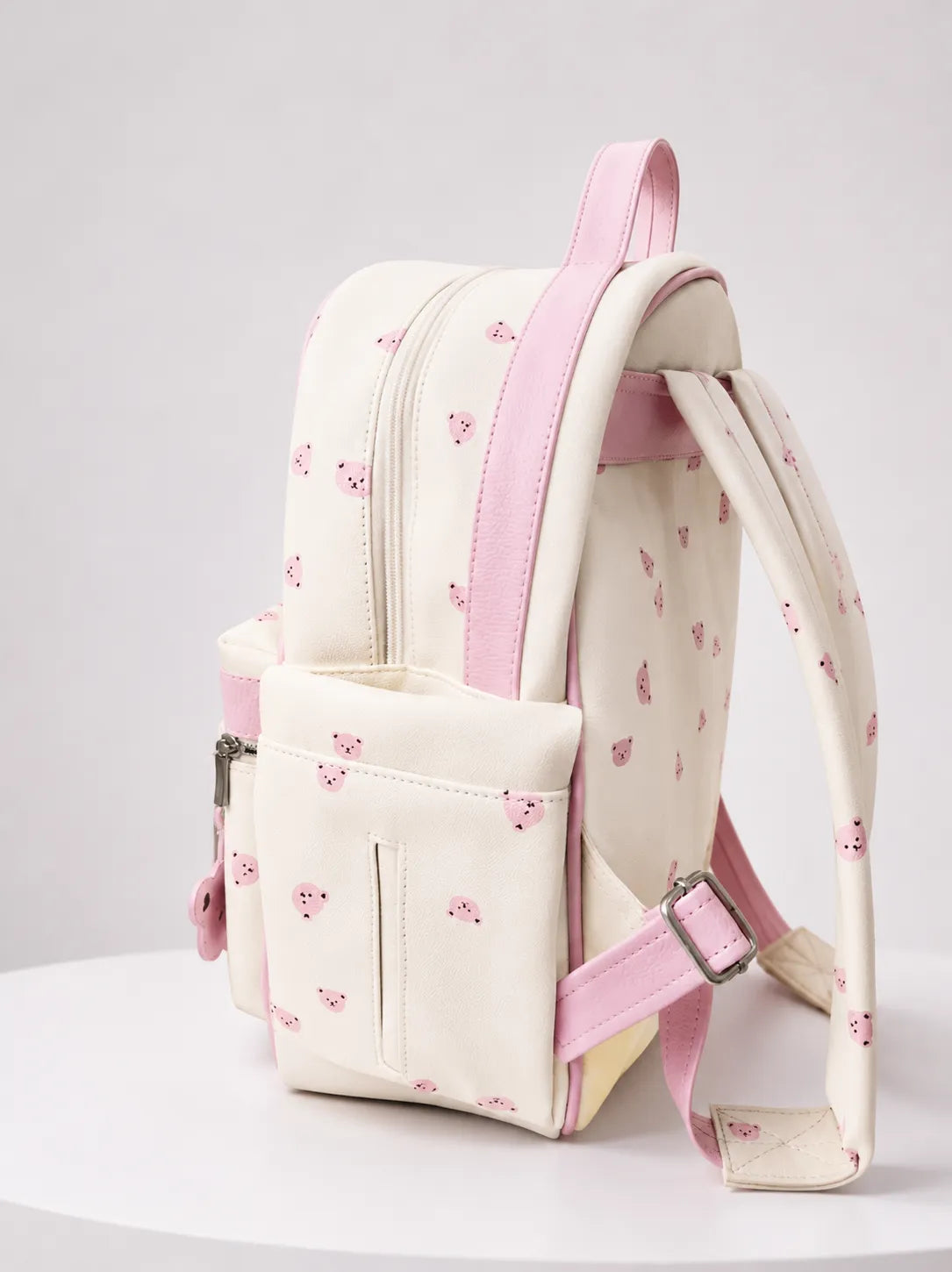 PAÑALERA DE LUJO TEDDY EN CUERO VEGANO - ROSADA