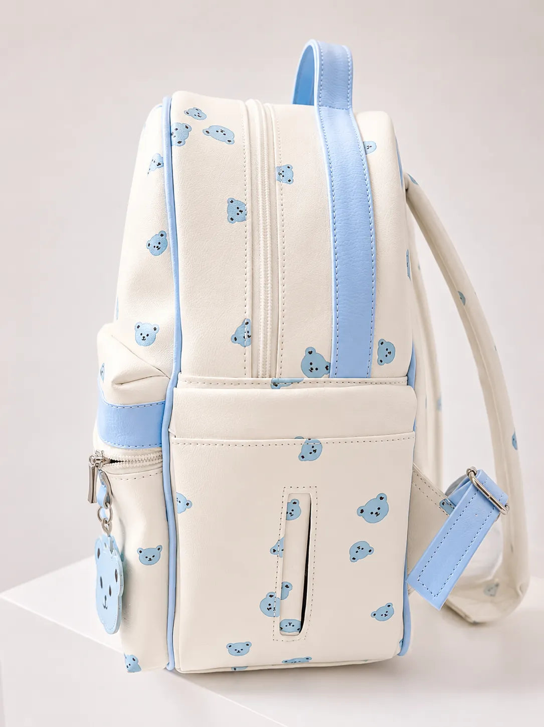 PAÑALERA DE LUJO TEDDY EN CUERO VEGANO - AZUL