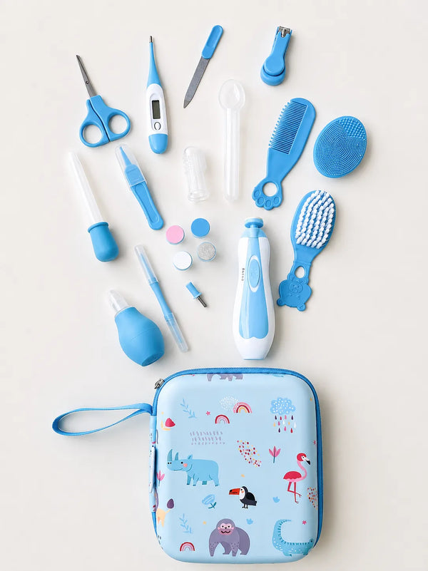 KIT DE ASEO COMPLETO CON ESTUCHE AZUL