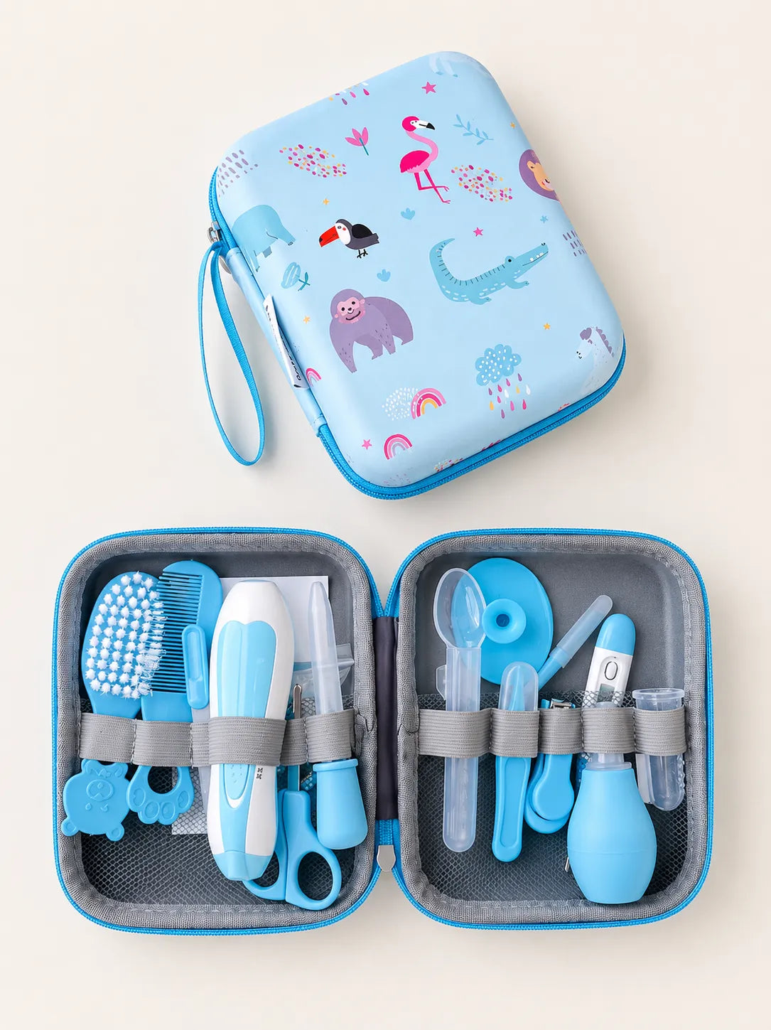 KIT DE ASEO COMPLETO CON ESTUCHE AZUL