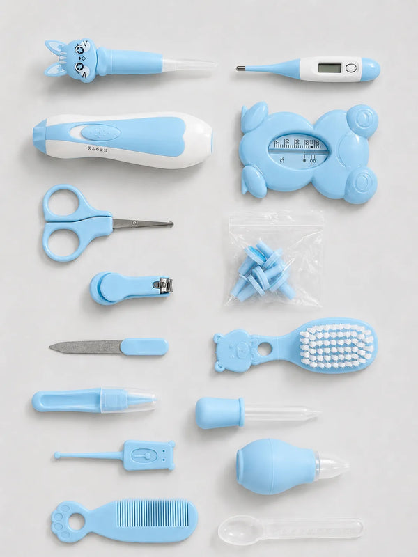 KIT DE CUIDADO E HIGIENE PARA BEBÉ - SET COMPLETO DE ASEO INFANTIL - AZUL