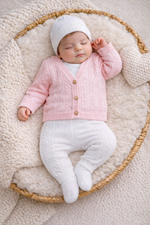 CONJUNTO CLASICO PARA BEBÉ - 4 PIEZAS - COLOR ROSADO