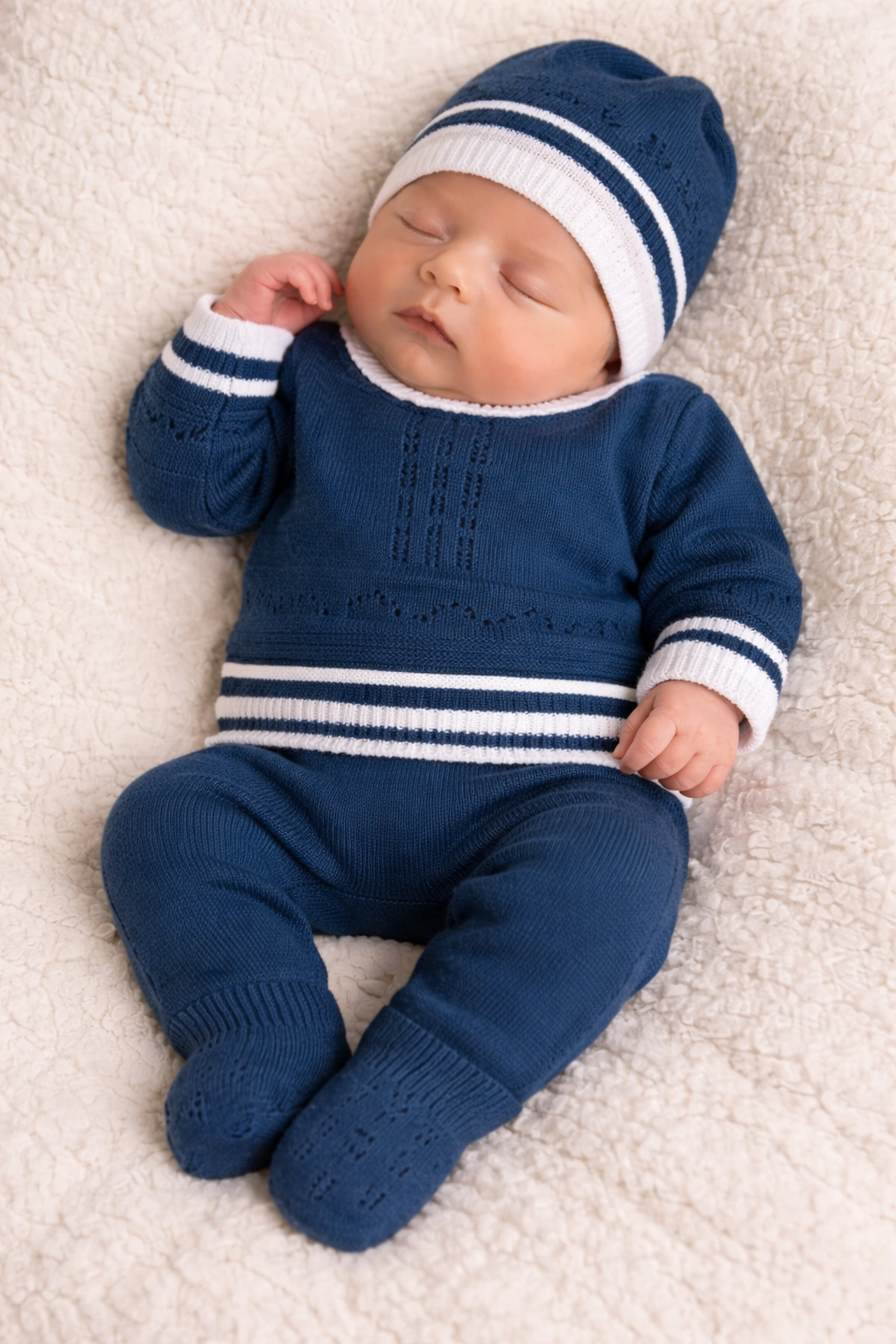CONJUNTO CLASICO PARA BEBÉ - 4 PIEZAS - COLOR AZUL