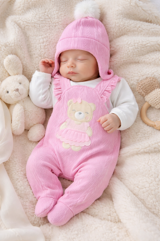 SET PRIMER DIA PARA RECIEN NACIDA - 5 PIEZAS EN ALGODON SUAVE