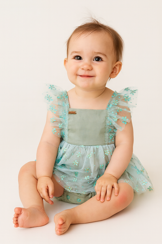 ASOLEADOR FLORAL TUTU CON CINTILLO