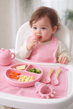 SET DE ALIMENTACIÓN COMPLEMENTARIA 9 PIEZAS ROSA