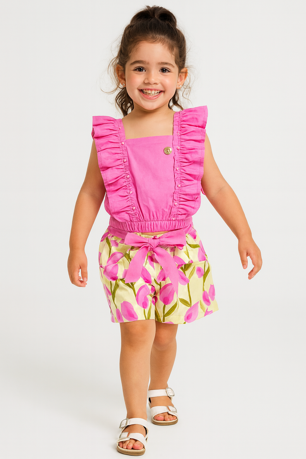 CONJUNTO CON VOLANTES TULIPANES
