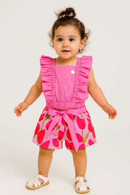 CONJUNTO CON VOLANTES TULIPANES