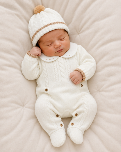 SET MARA TEJIDO PREMIUM - DELICADEZA Y LUJO - COLOR BLANCO