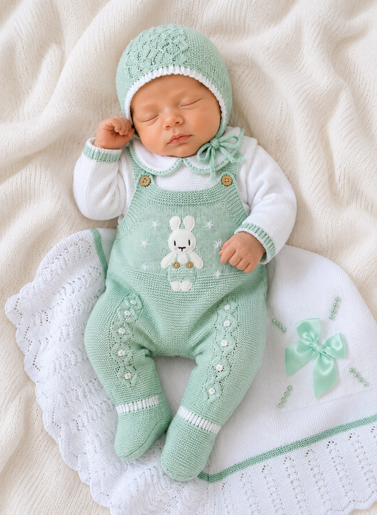 SET MARA TEJIDO PREMIUM - DISEÑO ELEGANTE Y CLASICO - COLOR VERDE