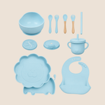 Set de Alimentación para Bebé Diseño León | Silicona Sin BPA Color Azul – Mara Baby