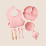 Kit de Alimentación para Bebé en Silicona Sin BPA | 8 Piezas Color Rosa – Mara Baby
