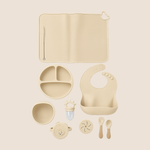 Set de Alimentación para Bebé 9 Piezas | Silicona Sin BPA Color Beige – Mara Baby