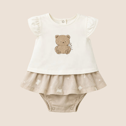 CONJUNTO FALDA Y CAMISETA OSITO RECIEN NACIDA