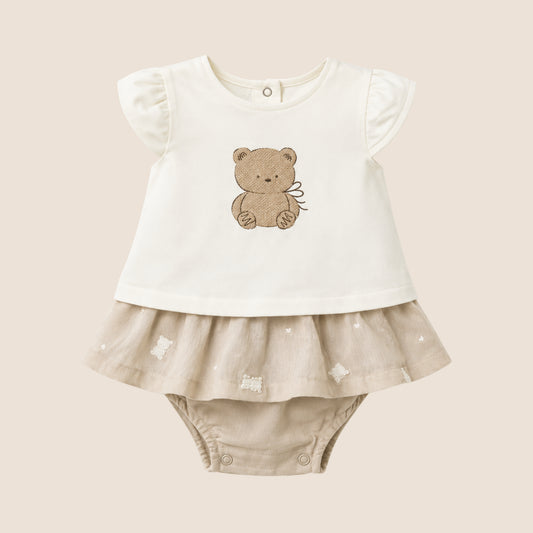 CONJUNTO FALDA Y CAMISETA OSITO RECIEN NACIDA