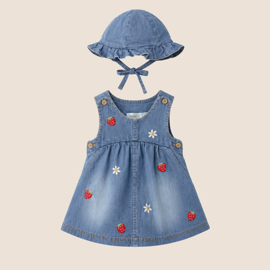 VESTIDO CON GORRO VOLANTES RECIEN NACIDA