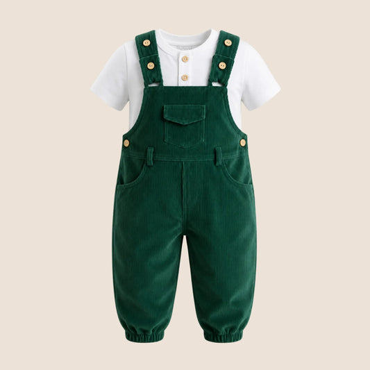 OVEROL PANTALÓN PANA VERDE BEBÉ FELIZ