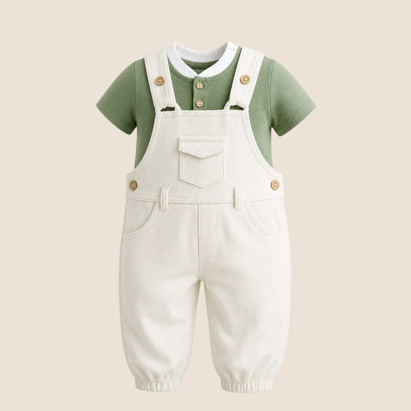OVEROL PANTALÓN PANA BEIGE BEBÉ FELIZ