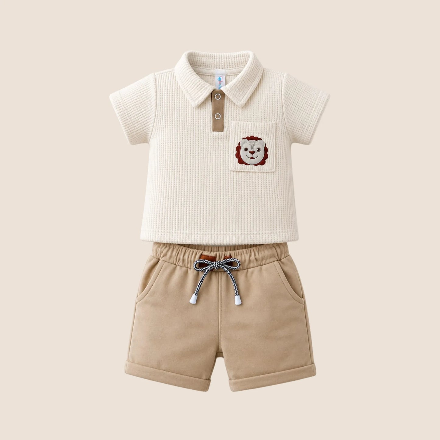 CONJUNTO INFANTIL POLO LEONCITO BEIGE