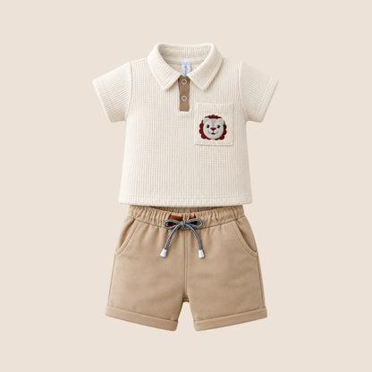 CONJUNTO INFANTIL POLO LEONCITO BEIGE