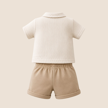 CONJUNTO INFANTIL POLO LEONCITO BEIGE