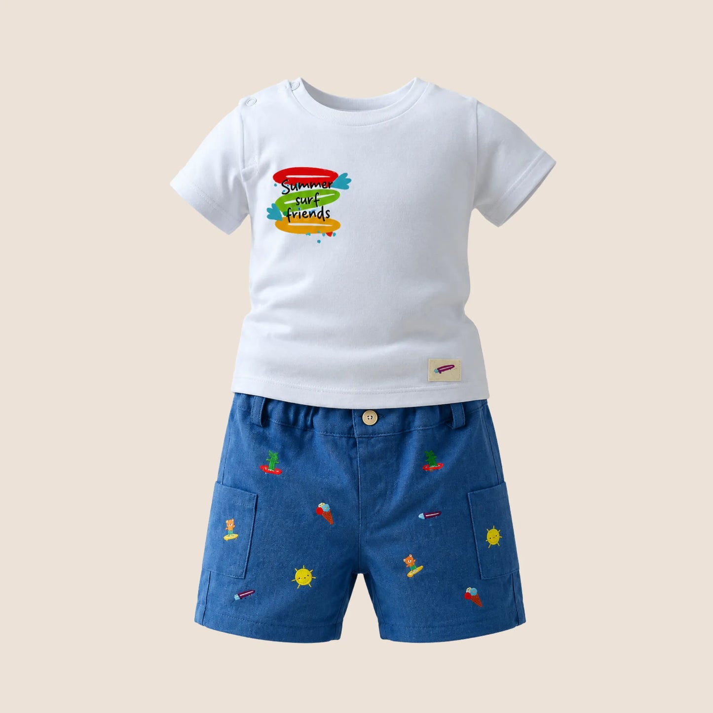 CONJUNTO SUMMER SURF FRIENDS- BEBÉ FELIZ