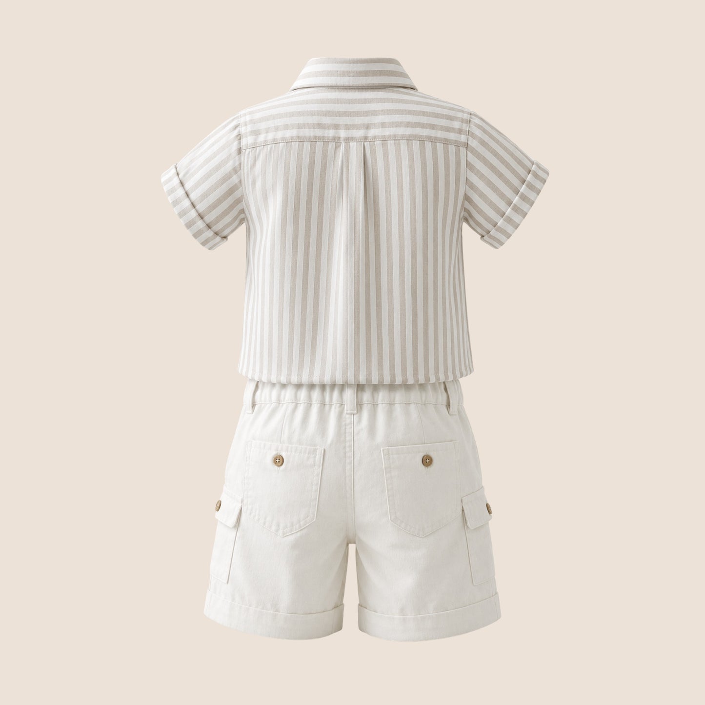 CONJUNTO LINOS RAYAS CAQUI - MARTIN@S