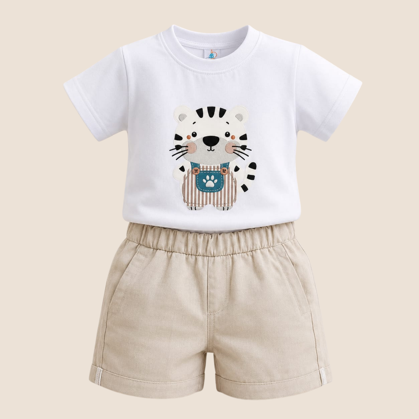 CONJUNTO CEBRITA A RAYAS BEIGE