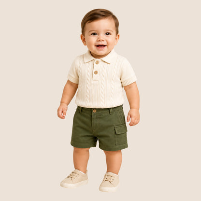 SET  SHORT Y CAMISA TEJIDA TIPO POLO