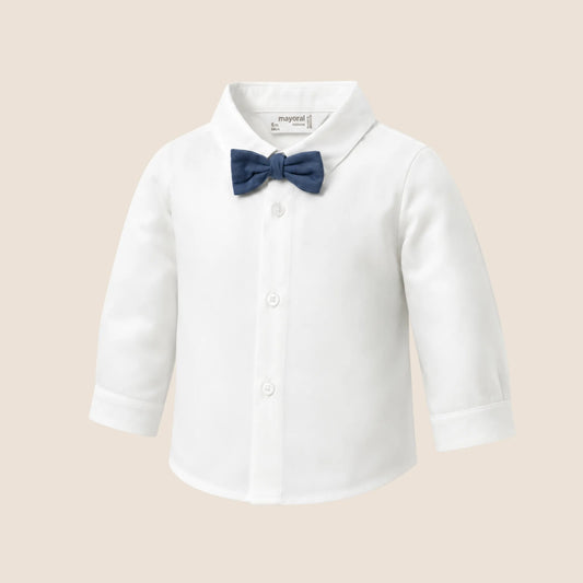 CAMISA EUROPEA DE VESTIR CON CORBATÍN AZUL - MAYORAL