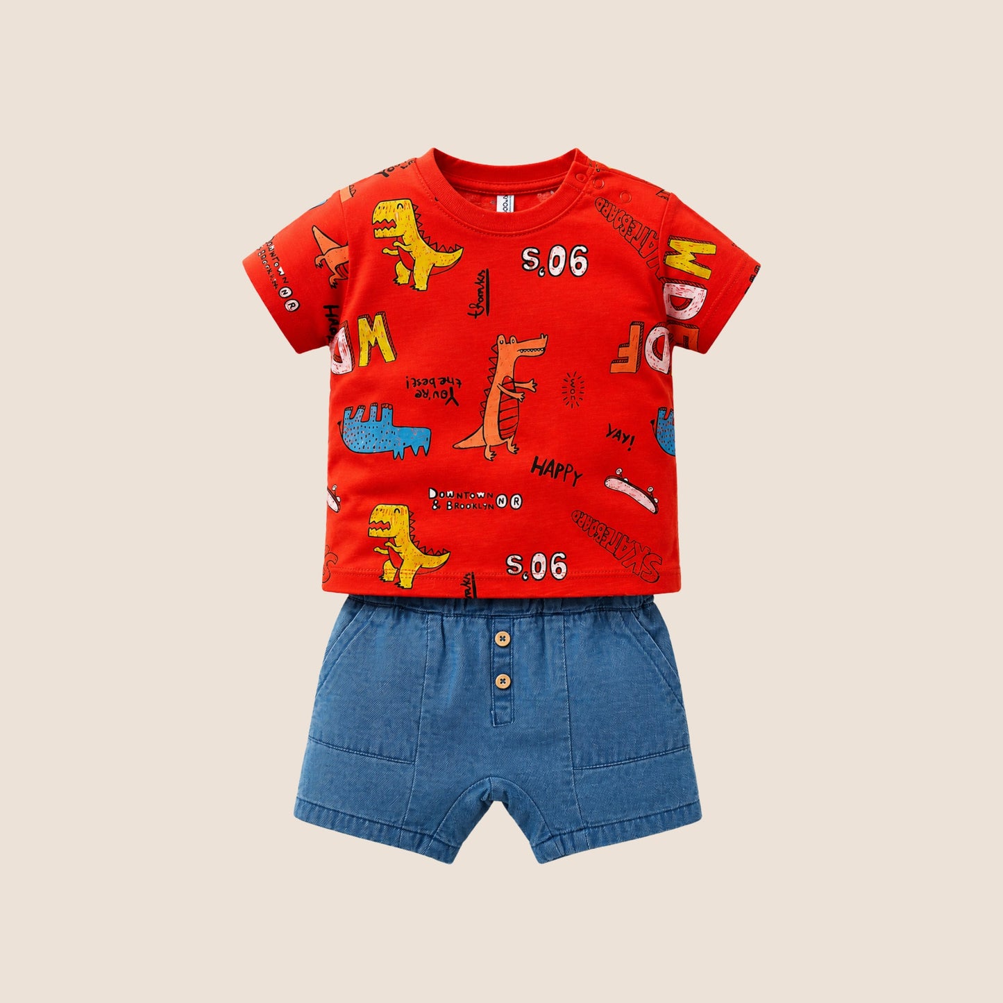 CONJUNTO EUROPEO SHORT DENIM DINO - LOSAN