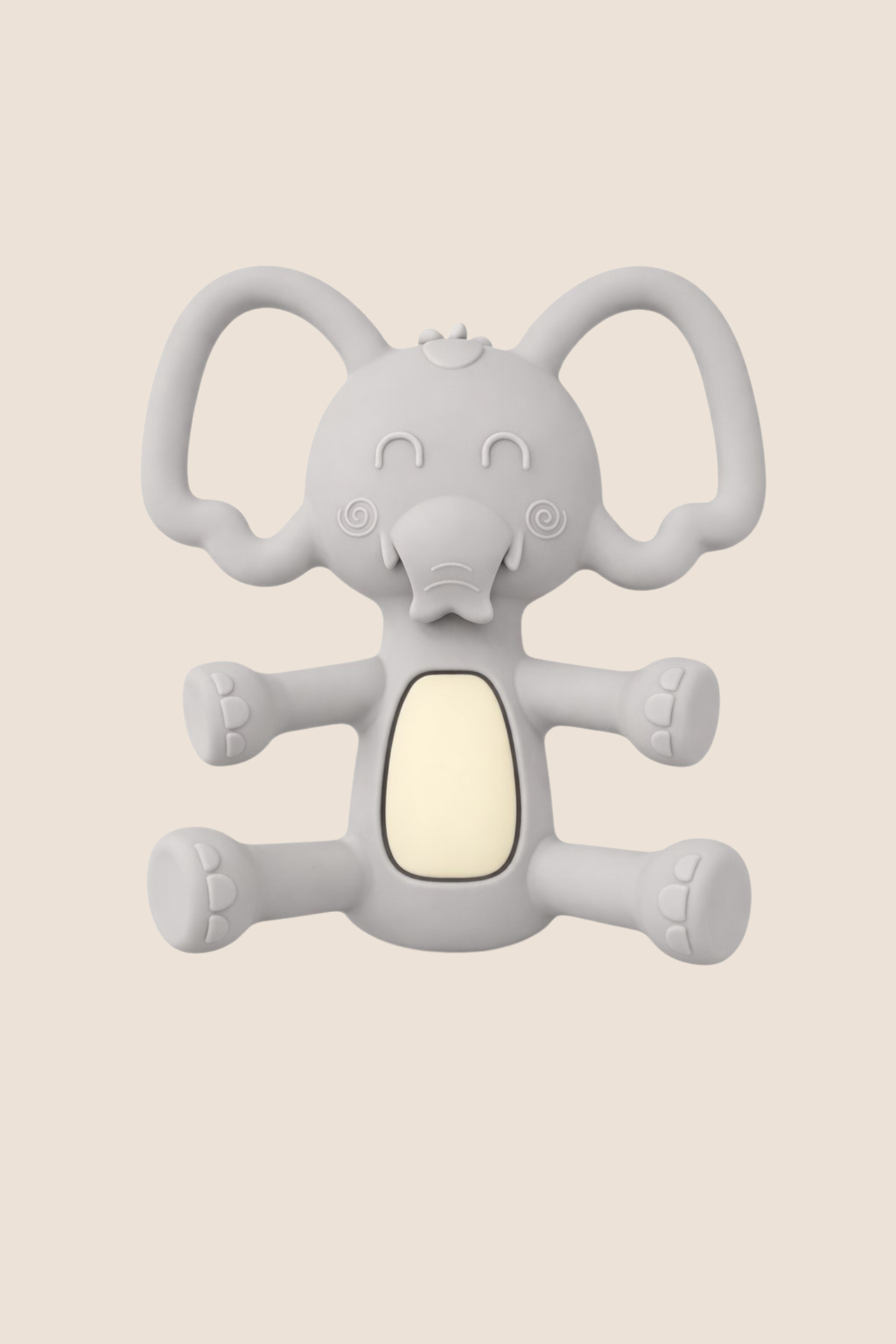 MORDEDERO EN SILICONA DISEÑO ELEFANTE - GRIS