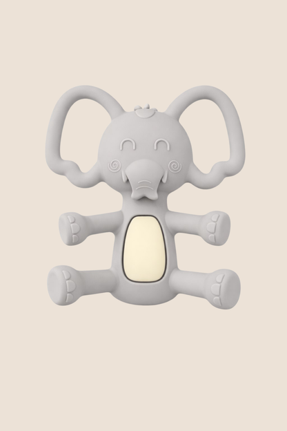 MORDEDERO EN SILICONA DISEÑO ELEFANTE - GRIS
