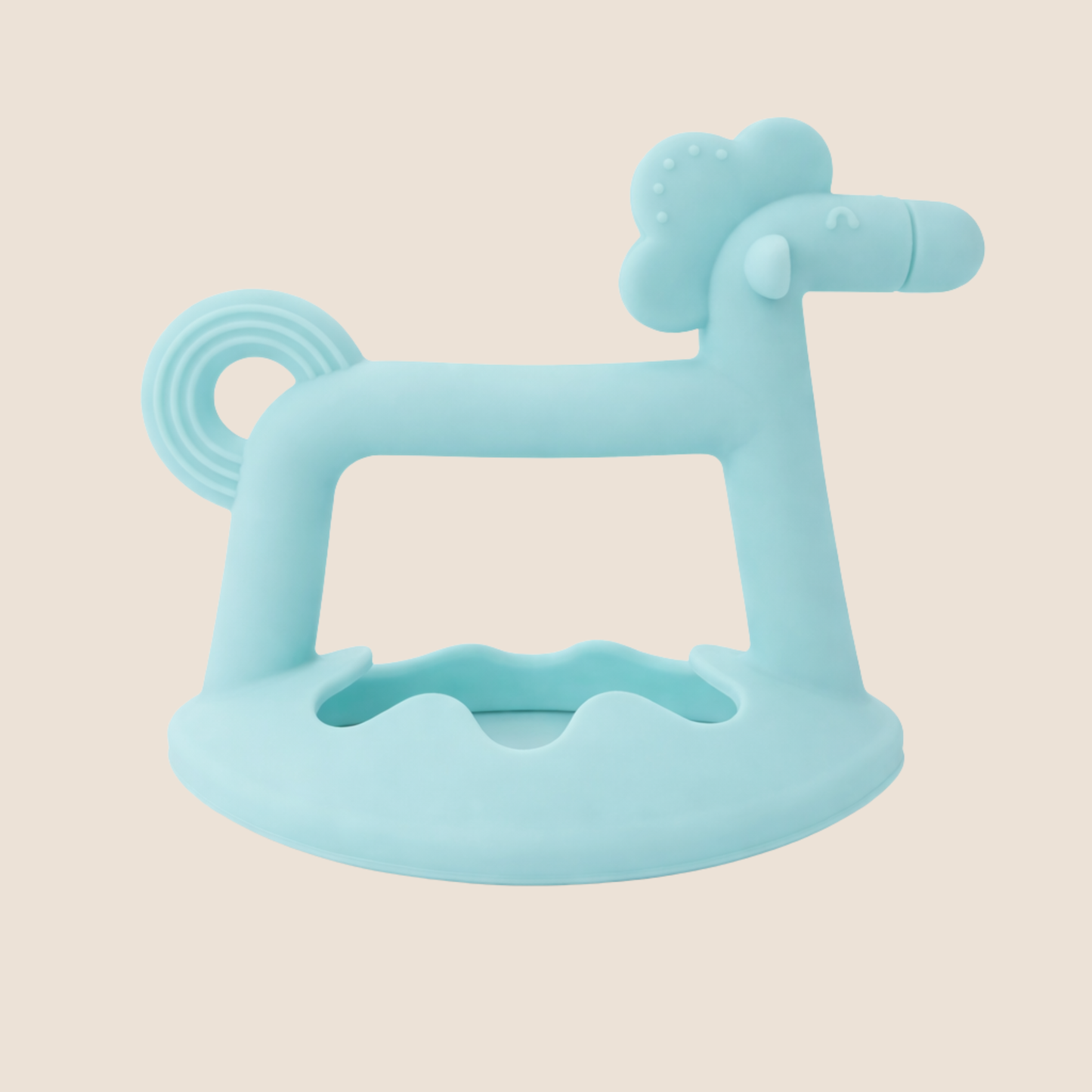 RASCAENCIAS EN SILICONA DISEÑO CABALLITO MECEDOR - AZUL