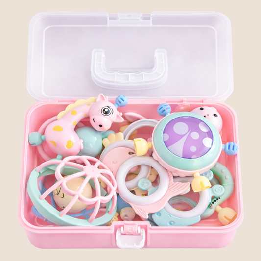 SET DE SONAJEROS Y MORDEDEROS CON ESTUCHE ORGANIZDOR - ROSADO