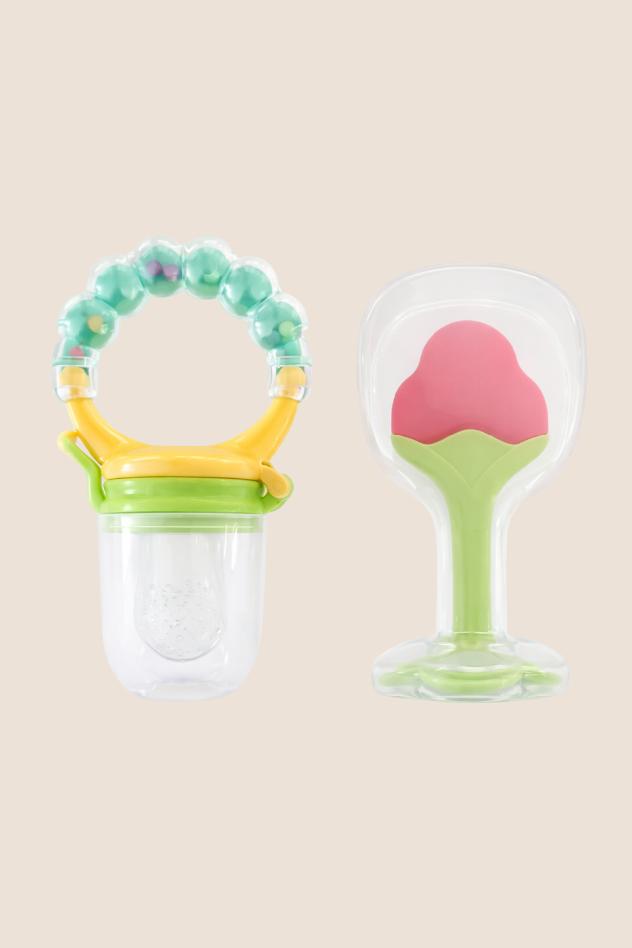 ALIMENTADOR DE FRUTAS Y VERDURAS CON RASCAENCIAS DISEÑO - FRESITA - VERDE Y AMARILLO